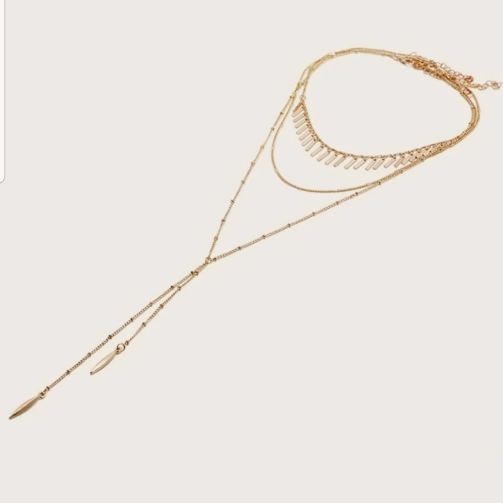 *Tina* Bangle Gold Layered Necklace - Picture 2 of 3